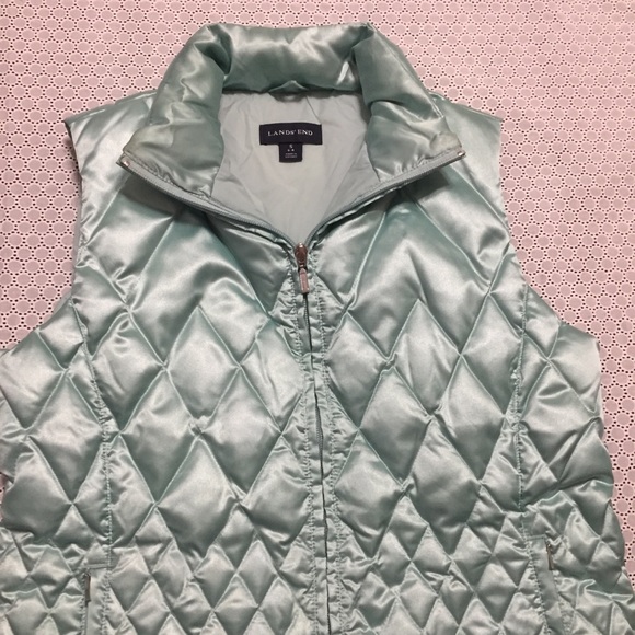 LANDS END Pastel Quilted Diamond Puffer Vest S 6-8 - Picture 6 of 8